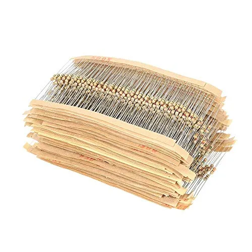 ARCELI 1500pcs 75 Werte 1 Ohm bis 10M Ohm 1 / 4W 5% Kohlenstoffschichtwiderstände Sortiment Kit Elektronische Komponenten