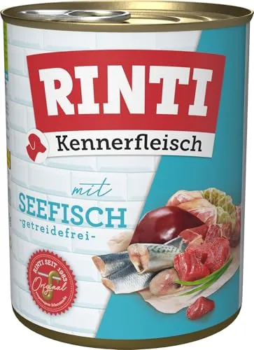 Rinti Seefisch, 12er Pack (12 x 800 g) - hochwertiges Hundefutter ohne Formfleisch und tierische Nebenerzeugnisse, vitamin- und mineralstoffreich für gesunde Ernährung