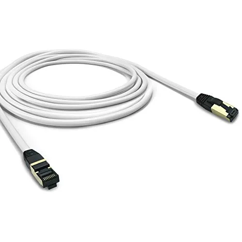 ARLI Cat 8 Netzwerkkabel: Cat8.1 Patchkabel 5m RJ45 S/FTP halogenfrei weiß 5 m Netzwerk Patch LAN Kabel Datenkabel bis zu 2000MHz / 40 Gbit / 40000 Mbit
