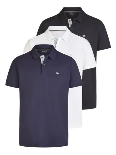 TOM TAILOR Herren Poloshirt 3er-Set Regular Fit von Tom Tailor