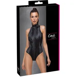 Body Snake S Schwarz - Erotischer Body in Schlangenhaut-Optik mit 2-Wege-Zip für hohe Flexibilität und sexy Look, ideal für besondere Anlässe.