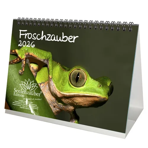 Froschzauber Frösche DIN A5 Tischkalender für 2026 Frosch - Seelenzauber