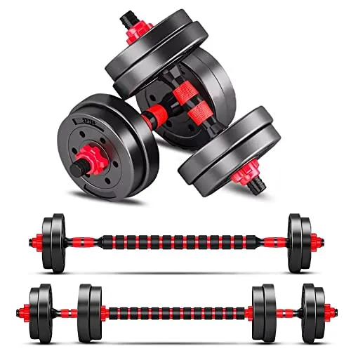 BCBIG hanteln set, Kurzhanteln Verstellbar,2er Kunststoff Hantelset,Kurz Lang Dumbbell,Einstellbar Hantelstangen Kurzhantelset,Weights für Aerobic Fitness Gym Training.10kg(5kg*2)