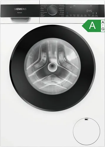 Siemens WG44G2Z20 iQ500 Waschmaschine - Freistehende Waschmaschine mit Energieeffizienzklasse A, ideal für sparsames Waschen und schonende Pflege Ihrer Wäsche.