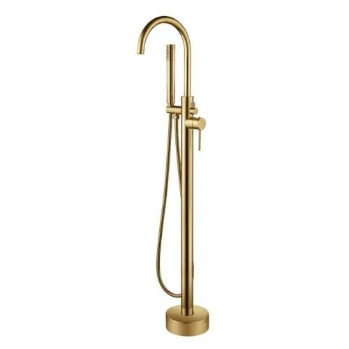 Standarmatur Design Badewanne Freistehend in Gold Gebürstet - Armaturen für luxuriöse Badezimmer, gefertigt aus hochwertigem Messing und mit eleganten Design für eine stilvolle Badewanne.