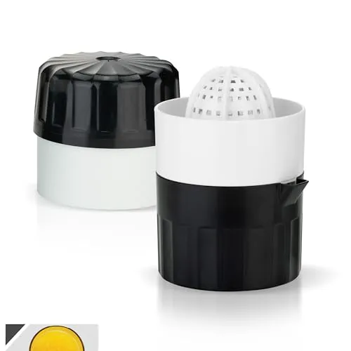 Börner Saftpresse • Zitruspresse für frische Obst- & Gemüsesäfte • Entsafter mit Saftbehälter • Orangenpresse & Zitronenpresse manuell • Handpresse • Fruchtpresse • Farbe: Schwarz