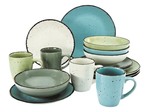 Creatable Kombiservice Geschirrset | 16-TLG. für 4 Personen | Mehrfarbig