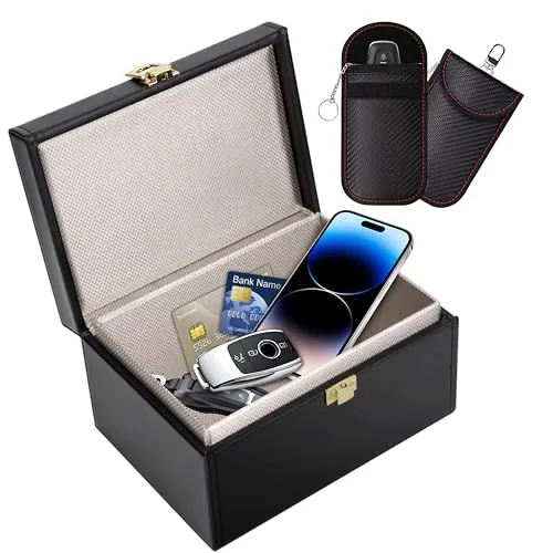 BBWELL Keyless Go Schutz Autoschlüssel Box, Faraday Box & Faradayschutzhülle (2 STK) für Sicheren Schutz,Schlüsseltasche Schlüsseletui Schlüsselmäppchen Car Key Safe