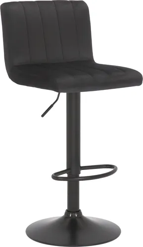 CLP Barhocker Jamie I Höhenverstellbarer Samt-Tresenhocker - Barhocker mit gepolstertem Samt-Bezug und Rückenlehne für optimalen Komfort. Höhenverstellbar von 62 bis 83 cm, ideal für moderne Küchen oder Bars.