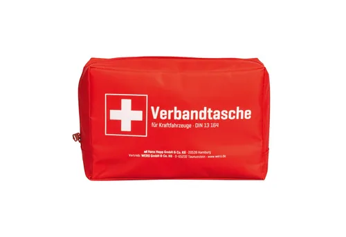 WERO KFZ-Verbandkasten Verbandtasche Auto DIN 13164:2022-02 - Robuste Verbandtasche aus Nylon, ideal für den Auto-Notfall. Mit praktischer Ausstattung für schnelle Hilfe unterwegs.