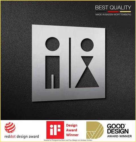 PHOS Design WC-Türschild 16 x 16 cm von PHOS Design