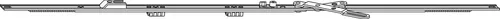 ROTO NT/NX Stulpflügelgetriebe mittig/variabel L= 630 mm silber