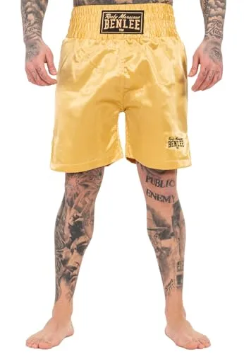 BENLEE Herren Boxhose UNI BOXING L, Gold - Traditionelle Boxhose für Boxsport-Fans, mit elastischem Bund und stilvoller Logo-Stickerei für optimalen Tragekomfort und Bewegungsfreiheit.