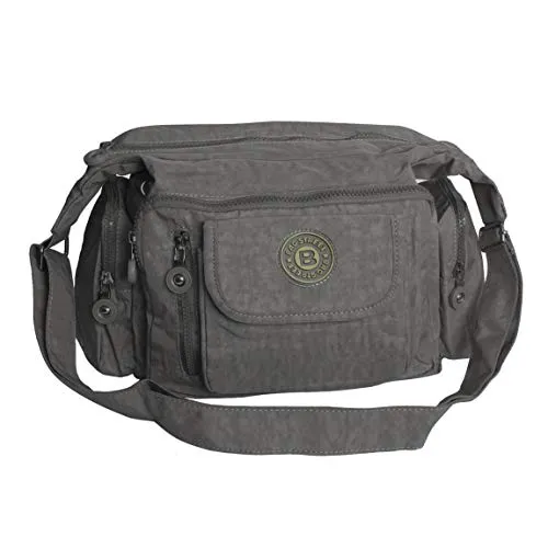 Bag Street - Umhängetasche Crossbag Bodybag Messengertasche Reisetasche Nylon (Grau) - präsentiert von ZMOKA®