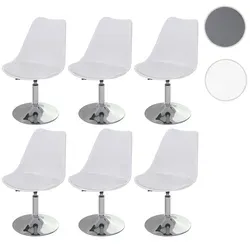 Mendler 6er-Set Drehstuhl Malmö T501 in weiß von Mendler