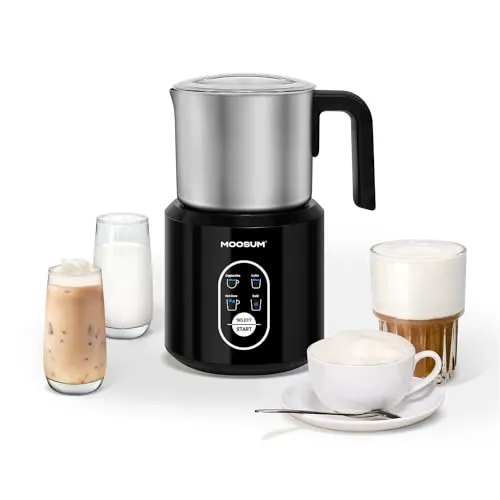 MOOSUM Elektrischer Milchaufschäumer 4-in-1 für heiße und kalte Milch