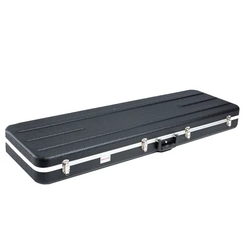 Fame Deluxe Electric Bass ABS Case - Robustes E-Bass Case aus wetterfestem ABS-Kunststoff mit weicher Plüschpolsterung und Zubehörfächern für Kabel. Ideal für sicheren Transport und optimalen Schutz beim Unterricht oder Gig.