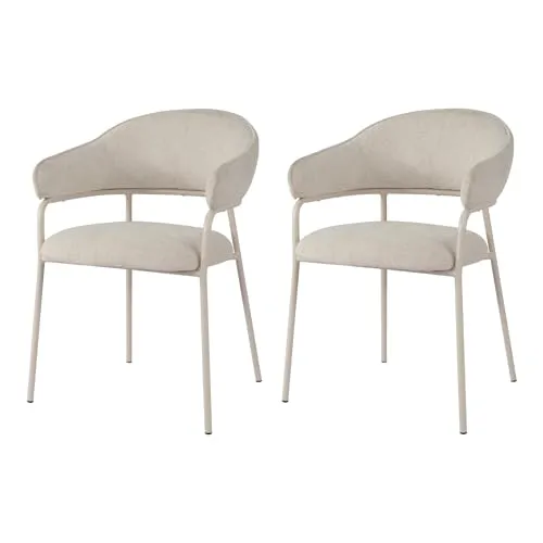 Rebecca Mobili Set 2 Moderne Stühle - Esszimmerstühle im eleganten Design, ergonomisch und bequem, perfekt für Wohnzimmer oder Küche - Set aus 2 stabilen Stühlen aus Polyestergewebe und Stahl.