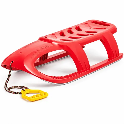 BULLET Schlitten Rot 102,5 cm mit Stahlkufen, Zugseil und Griff
