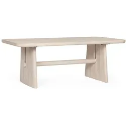 Couchtisch Elisheva aus Mangoholz, 110 cm - Couchtisch aus hochwertigem Mangoholz, ideal für stilvolle Wohnzimmergestaltung und bietet eine robuste Ablagefläche für Getränke und Snacks.