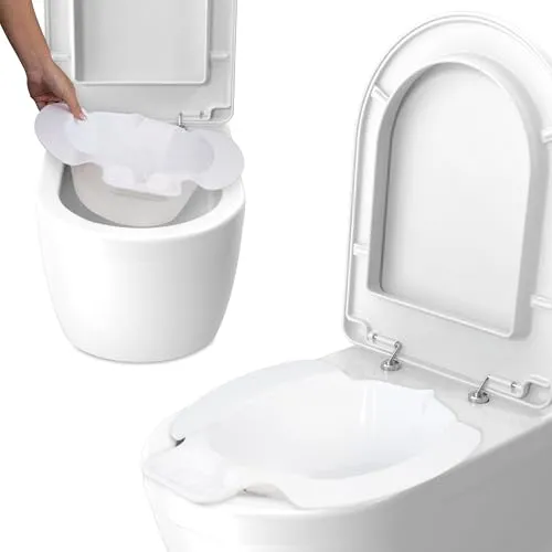 Mobiclinic®, Tragbares Bidet für WC, Intimhygiene, Wochenbett, Hämorrhoiden, Senioren, 4 l Fassungsvermögen, Keine Montage Erforderlich, rutschfeste Unterseite, 41,5 x 35 x 12 cm, Weiß, Hana