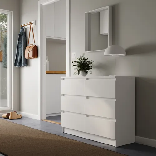 Home Collective Kommode 100cm breit mit 6 Schubladen - Kommode in Weiß aus deutscher Produktion, bietet stabilen Kugelauszug und viel Stauraum mit 6 Schubladen - ideal für jedes Zimmer!