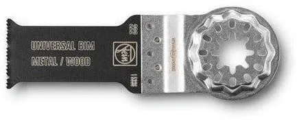 Fein E-Cut Universal-Sägeblatt 63502222230 - Oszillierendes Multifunktionswerkzeug-Zubehör mit Bi-Metall und gewellter Universalverzahnung für optimale Schnittgeschwindigkeit. Ideal für vielseitige Materialien wie Blech, Holz und Kunststoffe.