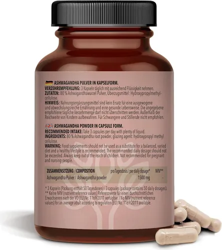 BODYLAB Ashwagandha Pulver - 150 Kapseln