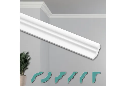 Hexim Deckenleiste ZG10 - 20 Meter moderne Styroporleisten - Deckenleisten aus XPS Styropor, ideal zur Kaschierung von Mängeln und für eine einfache Montage. Feuchtigkeitsresistent, perfekt für jeden Raum!