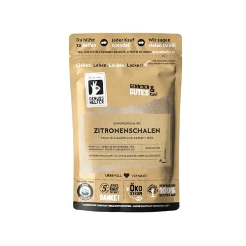 Bremer Gewürzhandel Zitronenschalen, gemahlen, Zitronenpulver, 10 x 50g
