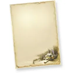 TATMOTIVE WINTERIDYLLE Weihnachtsbriefpapier - Traditionelles DIN A4 Briefpapier mit festlichem Wintermotiv, ideal für persönliche Weihnachtsbriefe. 250 Blatt auf hochwertigem Offsetpapier, perfekt für Laser- und Inkjetdrucker.