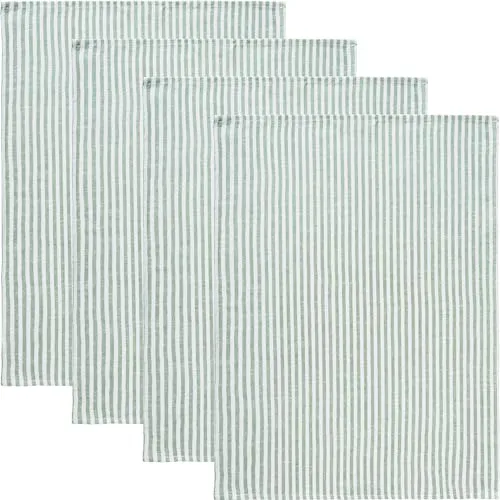 Erwin Müller Geschirrtuch 4er-Pack Streifen jade Größe 50x70 cm - strapazierstark, saugstark, fusselfrei tocknend
