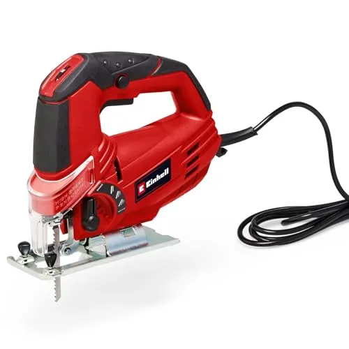 Einhell TC-JS 85 Stichsäge 620W - Sägen, kraftvolles Modell mit 4-fach verstellbarem Pendelhub und werkzeuglosem Sägeblattwechsel für schnelle Ergebnisse. Ergonomischer Softgriff und schwenkbarer Sägeschuh für präzise Gehrungsschnitte.
