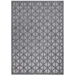 Wetterfester In-& Outdoor Teppich 150x150 cm - 3D-Effekt in Anthrazit - Teppichbeläge für Innen- und Außenbereich, wetterfest und pflegeleicht. Der 3D-Effekt sorgt für einen modernen Blickfang in jedem Raum oder auf der Terrasse.