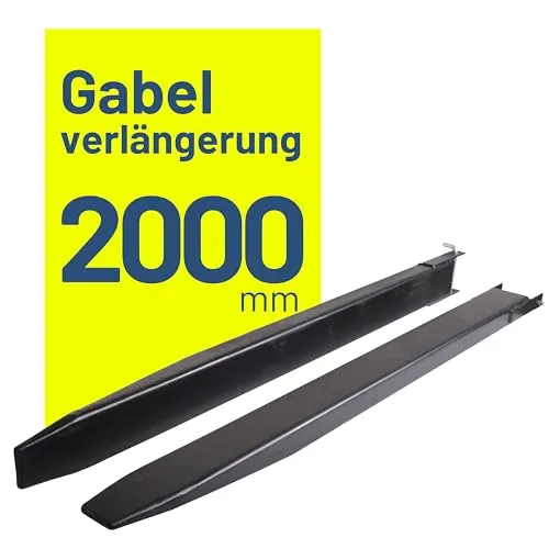 Pallit 2,0m Gabelverlängerung geschlossen 2000mm Länge 135 x 50 mm Innenmaß Extend Gabelverlängerung Stapler Zubehör aus Stahl Paar Zinkenverlängerung Lange Gabel