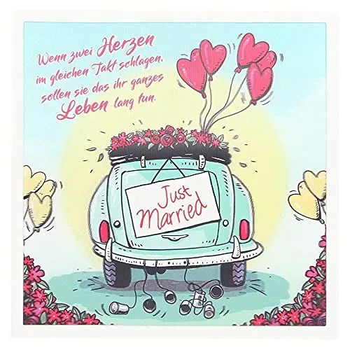 Depesche 5326.037 Glückwunsch-Karte zur Hochzeit mit 3D Motiv, Hochzeitskarte, ca. 17 x 17 cm groß, inkl. passendem Umschlag und Innentext