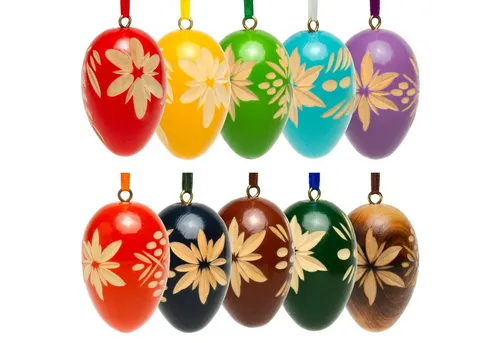 SIKORA OD01 10er Set Holz Deko Ostereier von SIKORA