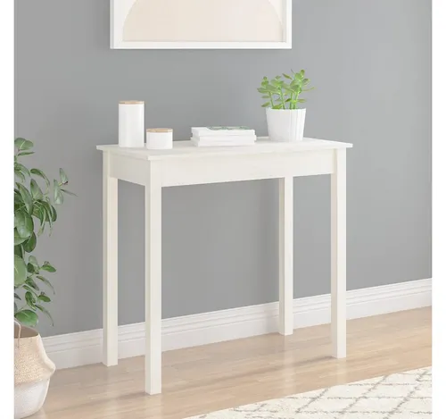 Produktbild vidaXL Konsolentisch Weiß 80x40x75 cm aus massivem Kiefernholz