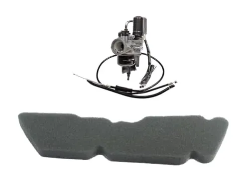 mm Vergaser + Luftfilter Set passend für Piaggio Liberty, Vespa ET2, LX, LXV, S, TPH 50, Aprilia Scarabeo, Sportcity One, Derbi Atlantis, Boulevard, Gilera DNA, Runner, Stalker 50 2T 12