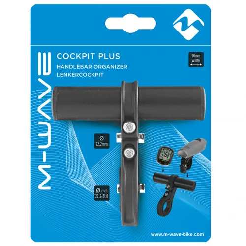M-Wave Cockpit Plus Lenkercockpit - Organizer für Fahrradlenker - Praktischer Lenkercockpit-Organizer von M-Wave, bietet zusätzlichen Platz für Beleuchtung oder Computer. Verstellbar und passend für Lenkerdurchmesser 22,2 - 31,8 mm. Ideal für Ordnung beim Radfahren!