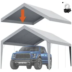 VEVOR Garagenzelt 3,6 x 6 m - Wasserdicht und UV-geschützt - Carport aus langlebigem PE-Kunststoffgewebe, idealer Unterstand für Fahrzeuge. Einfache Installation mit Spanngurten und großzügige Abdeckung für optimalen Schutz.