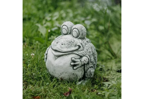 Lustiger Frosch Gartenfigur von Gartendekoparadies.de, H. 25 cm - Figur für Garten und Terrasse, frostgesichert und ein echter Hingucker mit seinem verschmitzten Lächeln.