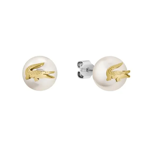 Lacoste Ohrstecker MATCHPOINT mit Perle (imitiert) in beige von Lacoste