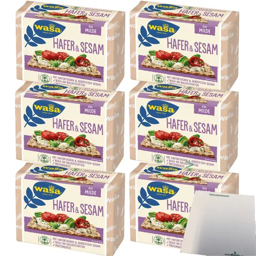 Wasa Knäckebrot Hafer & Sesam 6er Pack 6x230g Packung usy Block