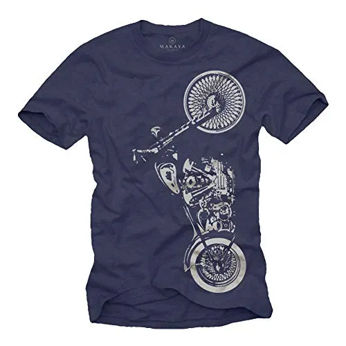 Motorrad T-Shirt für Herren Blau/Männer XL