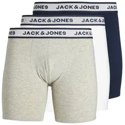 Jack & Jones PlusSize JACSOLID Boxershorts 3er Pack - Herrenunterhosen in Light Grey Melange, aus elastischem und pflegeleichtem Material für optimalen Tragekomfort, ideal für den Alltag.