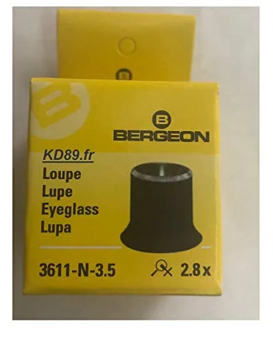 Bergeon 3611-N-3.5 Lupe, Vergrößerung 2,8x - Werkzeug - Hochwertige Lupe mit Weichgummi für komfortable Handhabung, ideal für präzise Arbeiten in der Uhrmacher- und Schmuckindustrie.