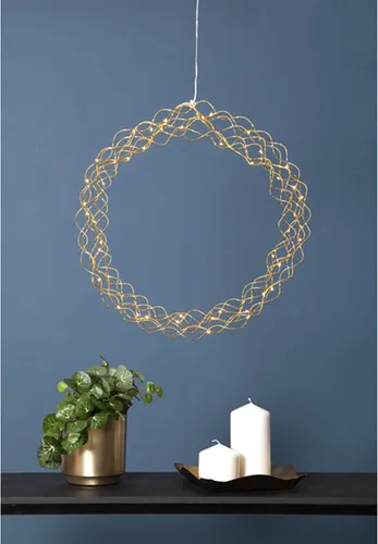 STAR Curly LED Metall Deko Tür Kranz Weihnachts Silhouette in gold von Star Trading