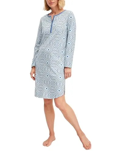 CALIDA Special Langarm-Nachthemd Damen – Riviera Blue 36-38 von CALIDA