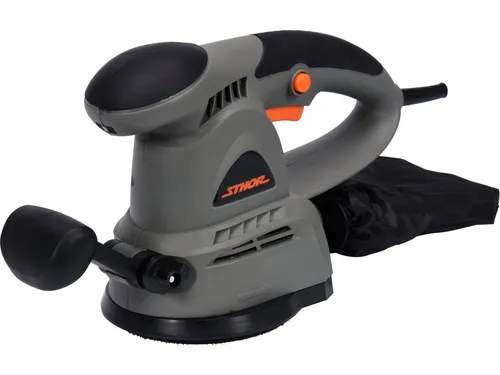 Sthor Exzenterschleifer 125Mm 430W 79309 - Schleifmaschine für Holzoberflächen, leicht und kompakt. Stufenlos einstellbare Geschwindigkeit von 6000-13000 U/min für optimale Ergebnisse. Inklusive Staubfangbeutel für sauberes Arbeiten.